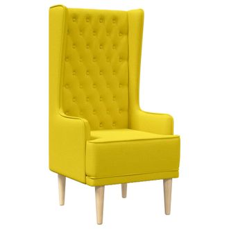 vidaXL Silla De Respaldo Alto Con Capiton&eacute; Con Botones Amarillo Claro Vidaxl