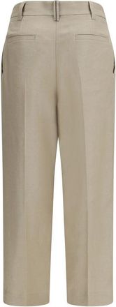 Brunello Cucinelli Womens Beige Linen Casual Pants