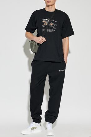 Burberry Sweatpants With Cuffed Legs, Mens, Black