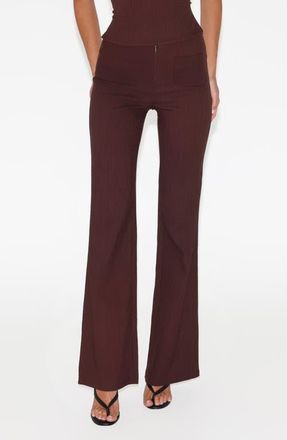 Tiger Mist Gwendoline Flare Pants in Chocolate at Nordstrom, Size Xx-Small