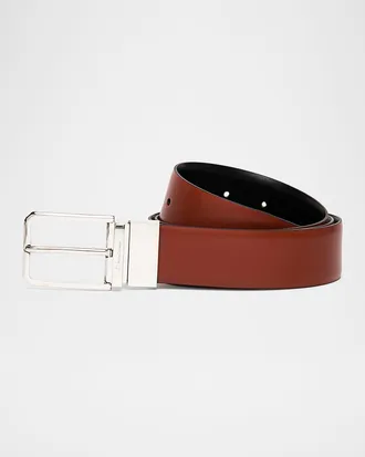 Santoni Men & apos;s Reversible Leather Belt
