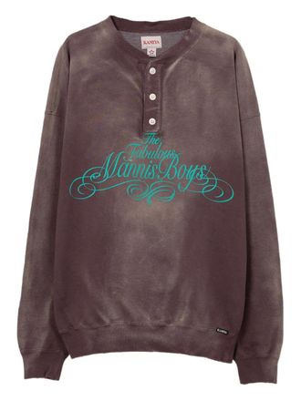 Bows & Arrows Henley gerafelde sweater - Bruin