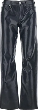 A Gold E Leather Blend Recycled Trousers - Black