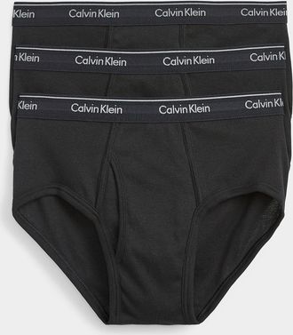 Calvin Klein Mens Grey logo briefs Cotton Classic 3-pack