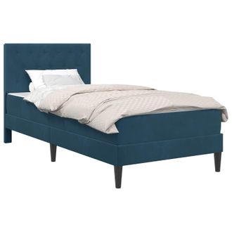 vidaXL Estructura De Cama Con Colch&oacute;n Azul 100 X 200 Cm Terciopelo Vidaxl