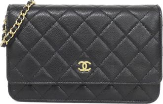 Chanel Grained Calfskin Chain/Shoulder Wallet (Pre-Owned)
