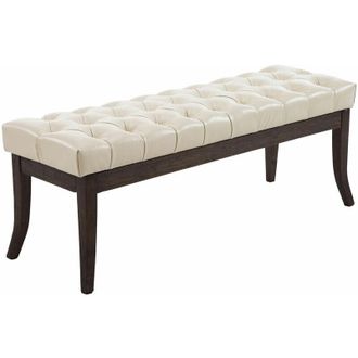 Clp Clp - Taburete Recibidor Ramses En Madera Oscura Crema 120 Cm