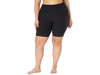 Beyond Yoga Plus Size Spacedye Team Pockets High-Waisted Biker Shorts Womens Shorts Darkest Night : 1X US Womens 18-20), Polyester/Spandex