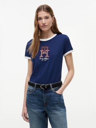 Tommy Hilfiger Womens Monogram T-Shirt - Navy - XXL