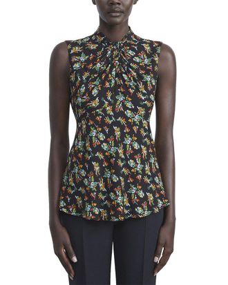 Lafayette 148 New York Sleeveless Twist Collar Blouse