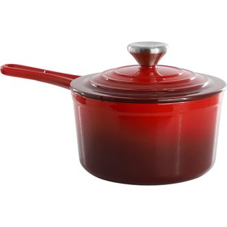 MegaChef 2 Quart Enameled Cast Iron Sauce Pan in Red at Nordstrom