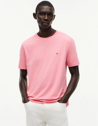 Tommy Hilfiger Mens Tommy Hilfiger Essential Seasonal Regular Fit Solid Mens T-Shirt - Doll Pink - Size: 38/Regular