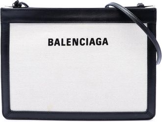 Balenciaga Pre-owned Balenciaga Canvas Navy Pochette Crossbody Unisex KP9GMWS1T5DQ66WH