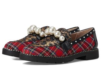 Blue by Betsey Johnson Harloe Womens Slippers Red Plaid : 8.5 M, Faux Leather