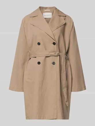 Marc O'Polo Regular Fit Trenchcoat aus Baumwoll-Mix mit Leinen-Anteil in Beige, Gr&ouml;&szlig;e 34