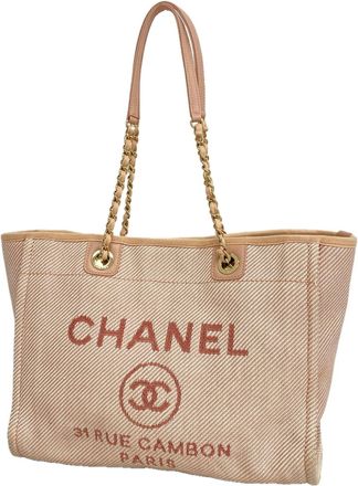Chanel Pink Canvas Tote Bag (Pre-Owned)