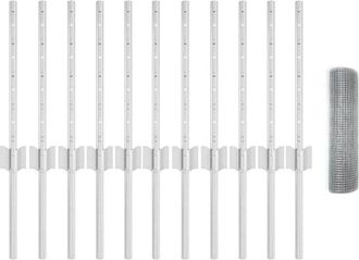 vidaXL Reja Con Postes Plateado 0.4 X 25 M Acero Vidaxl