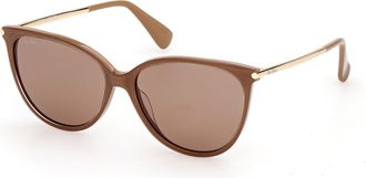 Max Mara MM0201 46E Womens Sunglasses Brown Size 57