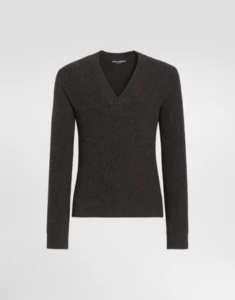Dolce & Gabbana Virgin Wool Pullover - Man Sweaters And Cardigans Gray 46