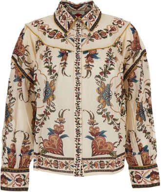 Farm Rio Multicolor Blouse With Classic Collar And All-over Floral Pattern In Fabric Woman