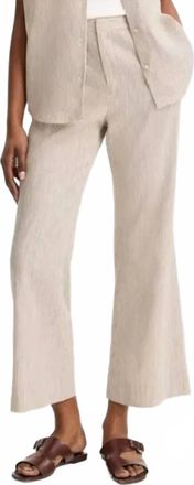 Vince Ticking Stripe Flare Trouser In Taupe