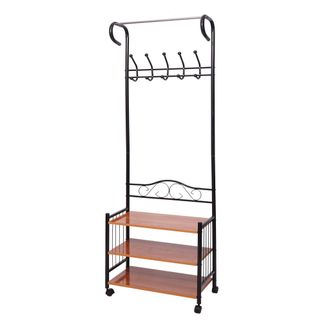 Hhg Hhg - Nunca Usado] Perchero De Metal Oshawa, Perchero De Pie Barra De Ropa, 186x65x34cm
