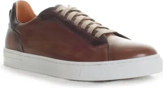 Magnanni Mens Amadeo Leather Sneakers In Taupe/brown