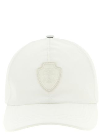 Brunello Cucinelli White Heraldic Coat Of Arms Baseball Cap