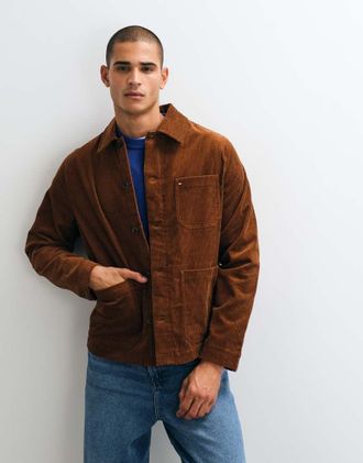 Tommy Hilfiger giacca da lavoro in velluto a coste color tan-Marrone