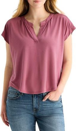 Lucky Brand Sandwash Notch Top in Mauvewood at Nordstrom Rack, Size X-Large