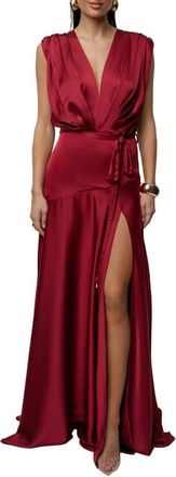 JLUXLABEL Amalia Satin Maxi Dress in Red at Nordstrom, Size Medium