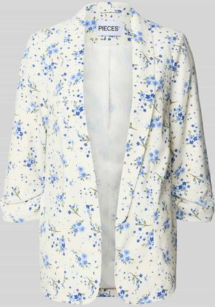 Pieces Regular Fit Longblazer mit Allover-Muster Modell BOSELLA in Weiss, Gr&ouml;&szlig;e XL