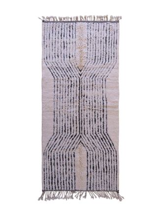 AFK Living Alfombra bereber marroqu&iacute; lana blanca texturizada 134 x 290 cm
