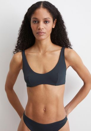 Marc O'Polo B&uuml;gelloser BH MARC OPOLO Summer Stripes, Damen, Gr. 70, Cup C, blau (schwarz navy), Obermaterial: 84% Polyamid, 16% Elasthan, unifarben, Basic, bequem