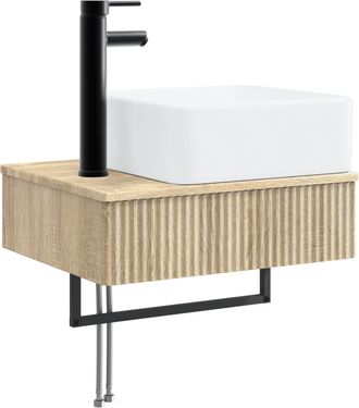 vidaXL Lavabo De Lavado Montado En La Pared Roble Sonoma Vidaxl
