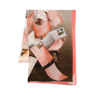 D'Aniello Winter Scarves, female, Multicolor, Size: ONE SIZE Pink Letter Print Rectangular Luggage