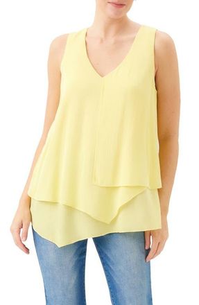 Karen Kane Drape Layered Asymmetric Tank in Yellow at Nordstrom, Size X-Small