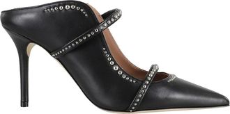 Malone Souliers Heeled Mules, female, Black, 8 UK, Black Leather Stiletto Mules with Studs