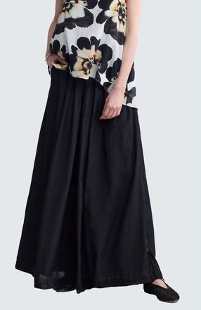 Luukaa D'Celli Auralie Wide-Leg Fluid Pants in Black at Nordstrom, Size 18
