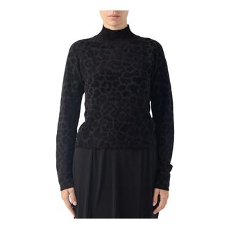 Just Cavalli Collo Alto Jacquard Leo Lurex - - Knitwear - Donna - Nero - S