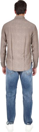 Emporio Armani Mens Shirt Chevron Beige Modal