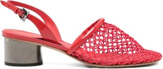 Ferragamo Slingback pumps met net hak - Rood
