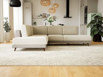 MYCS Ecksofa Cremeweiß Links - Flexible Designer-Polsterecke, L-Form: Beste Qualität, einzigartiges Design - 254 x 75 x 214 cm, konfigurierbar