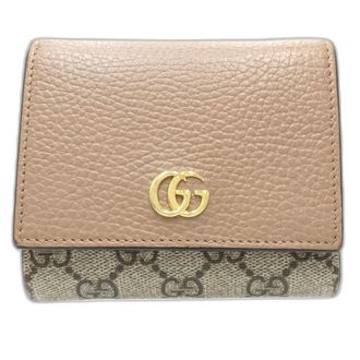 Gucci Beige Pink Beige Canvas Leather Wallet (Bi-Fold) (Pre-Owned)