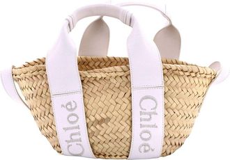 Chlo&eacute; Sense Basket Tote Raffia With Medium (Authentic Pre-Loved)