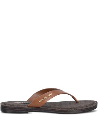 Michael Michael Kors leather sandals - women - Rubber/Calf Leather/Polyurethane - 8 - Brown