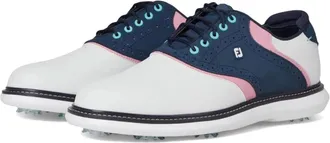 FootJoy New Wave Traditions 57959 Men White Blue Spiked Golf Shoes RHS7017