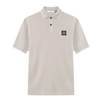 Stone Island Slim-fit Polo met korte mouwen en kompaspatch - Heren - Polos - Grijs - 3XL - Katoen - Tops