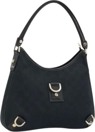 Gucci Pre-owned Shoulder Bags, female, Black, Size: ONE SIZE Pre-owned Vintage GG Canvas Shoulder Bag