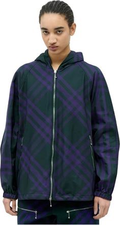 Burberry Nylon-Twill Windbreaker Jacket - Dames - Zomerjassen - Paars - 2XS - Nylon - Jassen